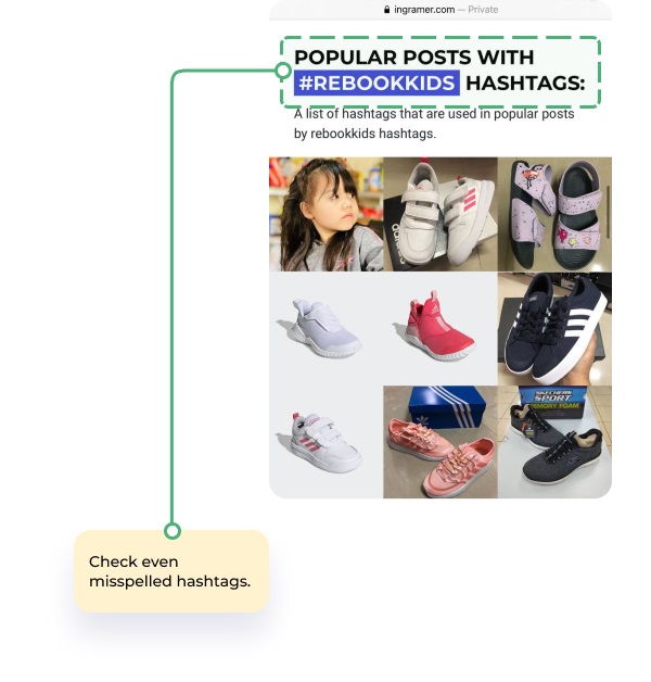 check each hashtag