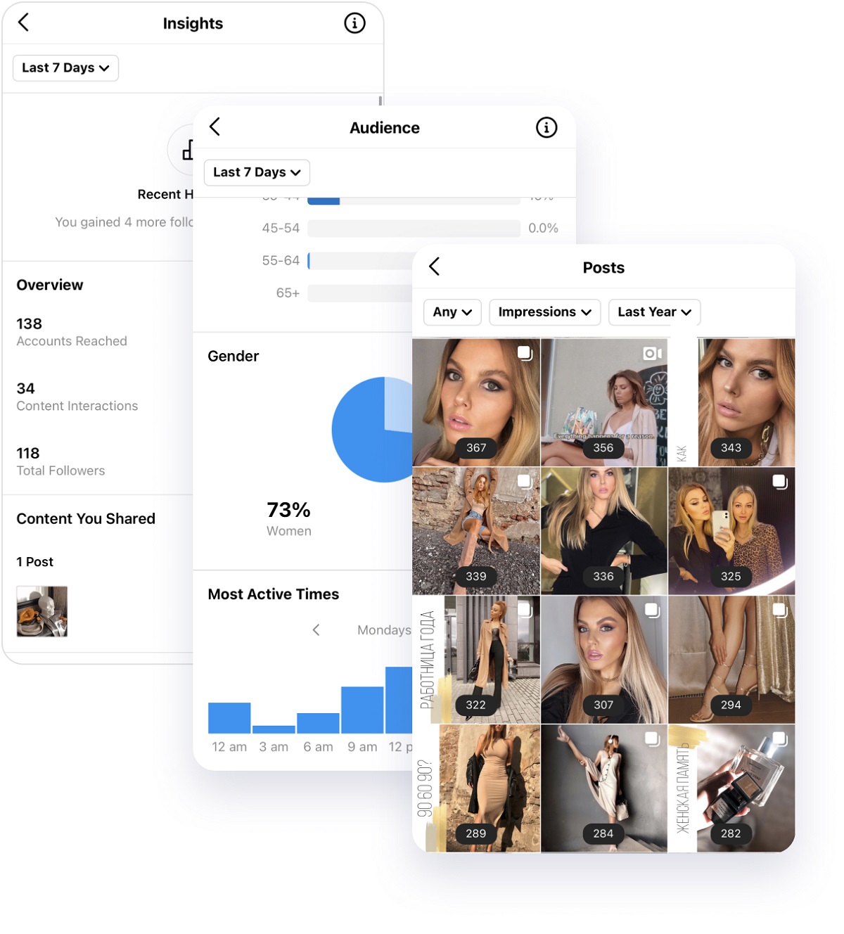 Highlights for a business profile