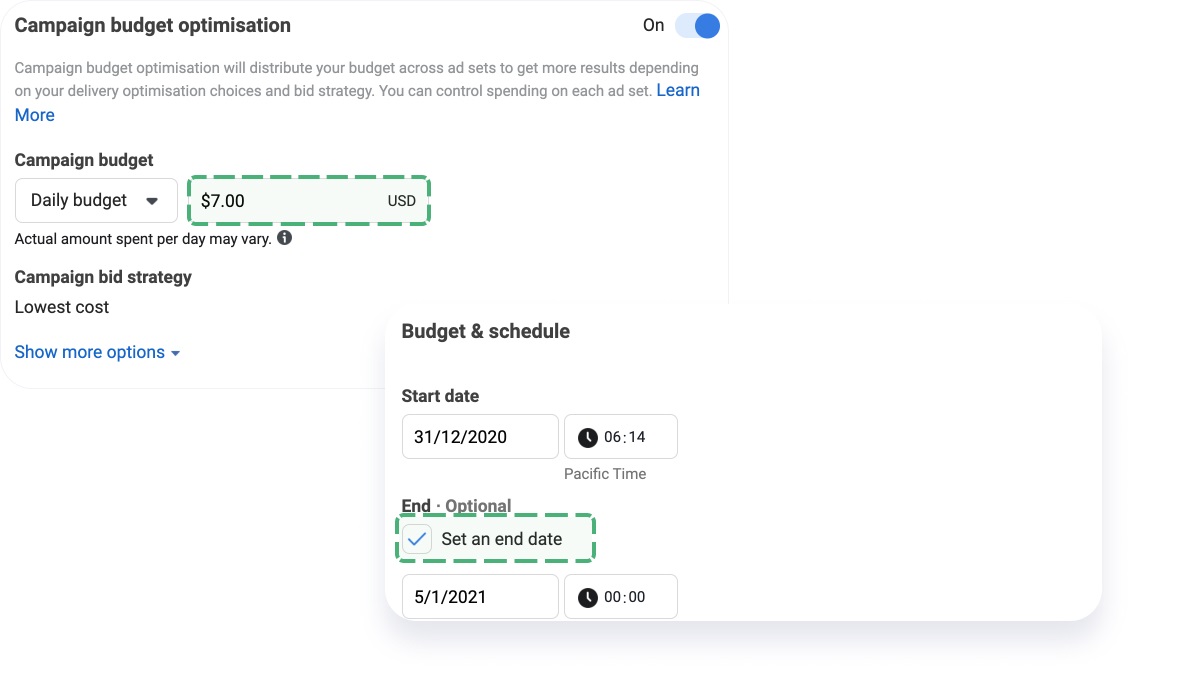 modify ads and increase budgets