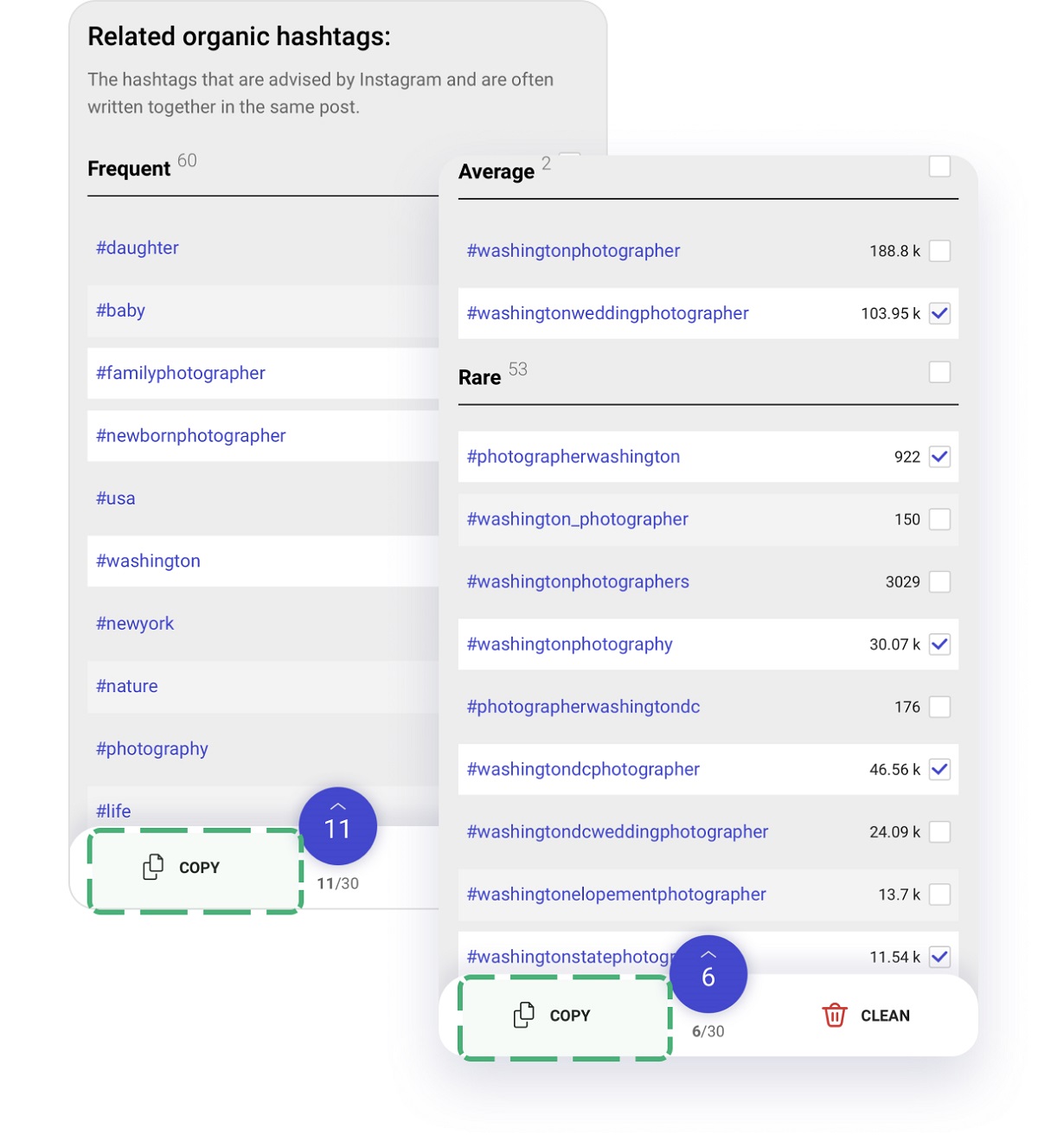 popular and broad hashtags