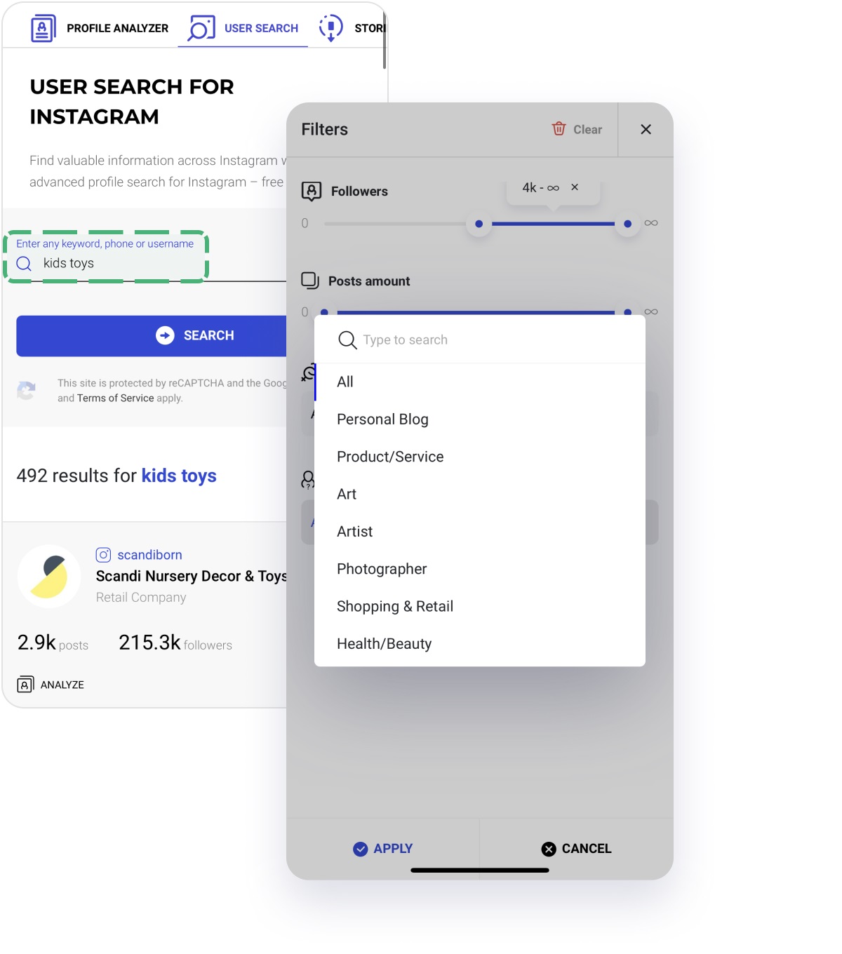 Instagram User Search