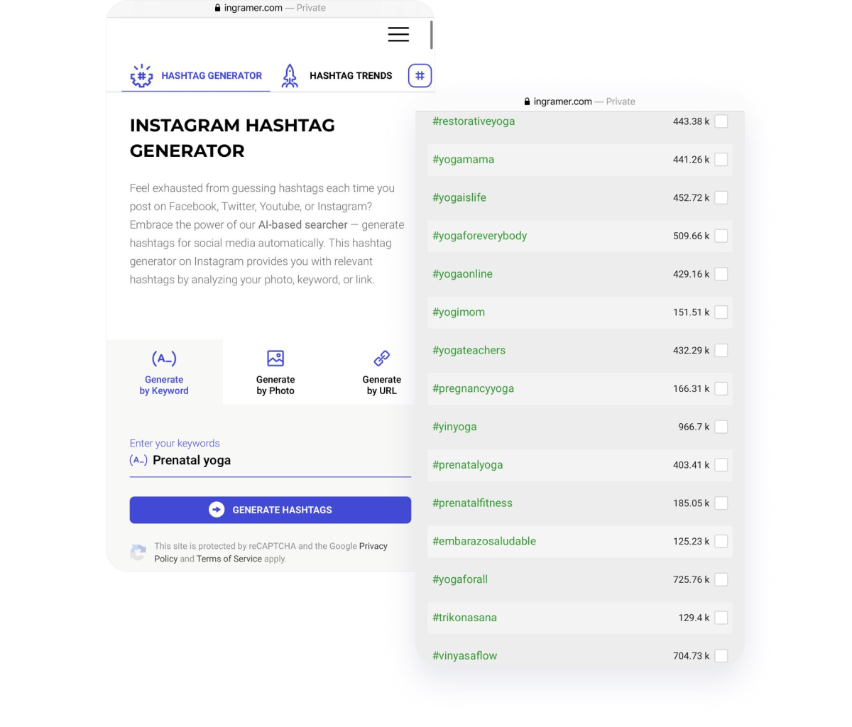 Hashtags generator analysis