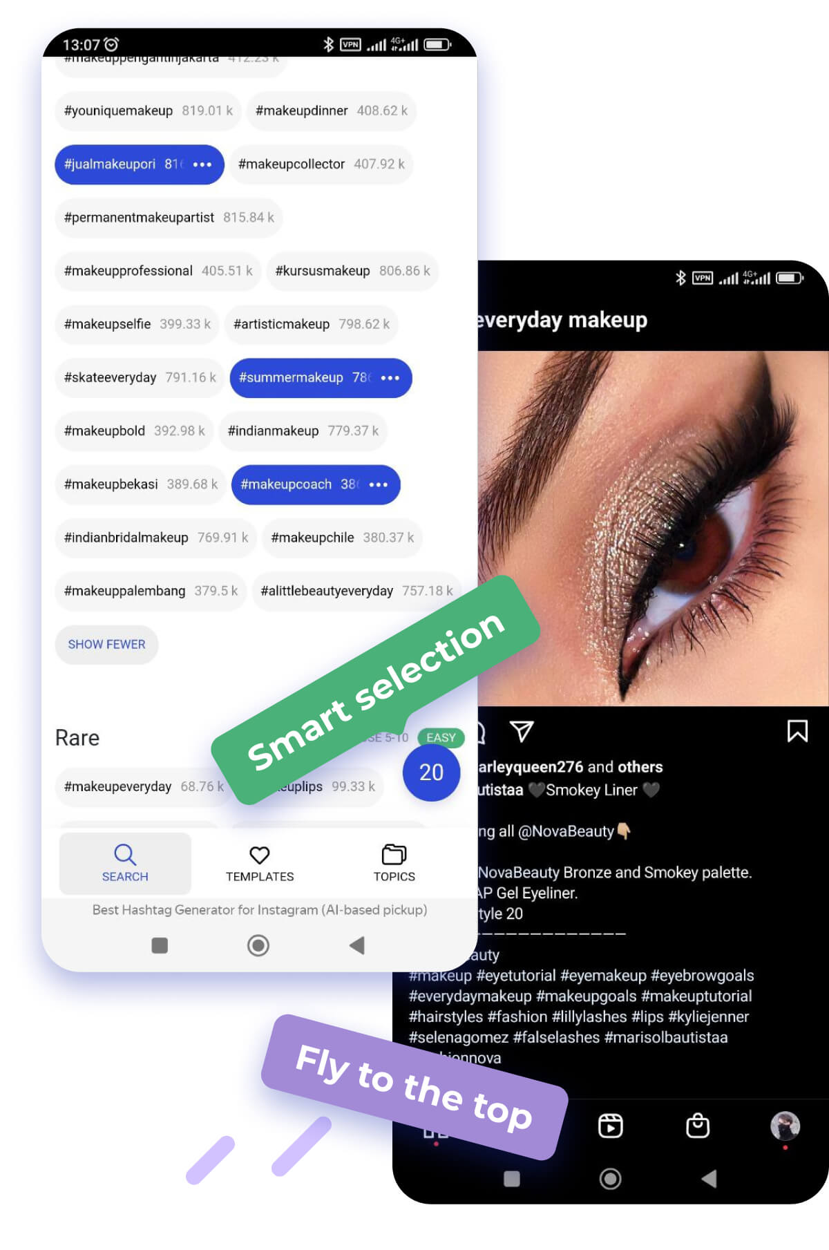 Hashtags Fast Smart Selection