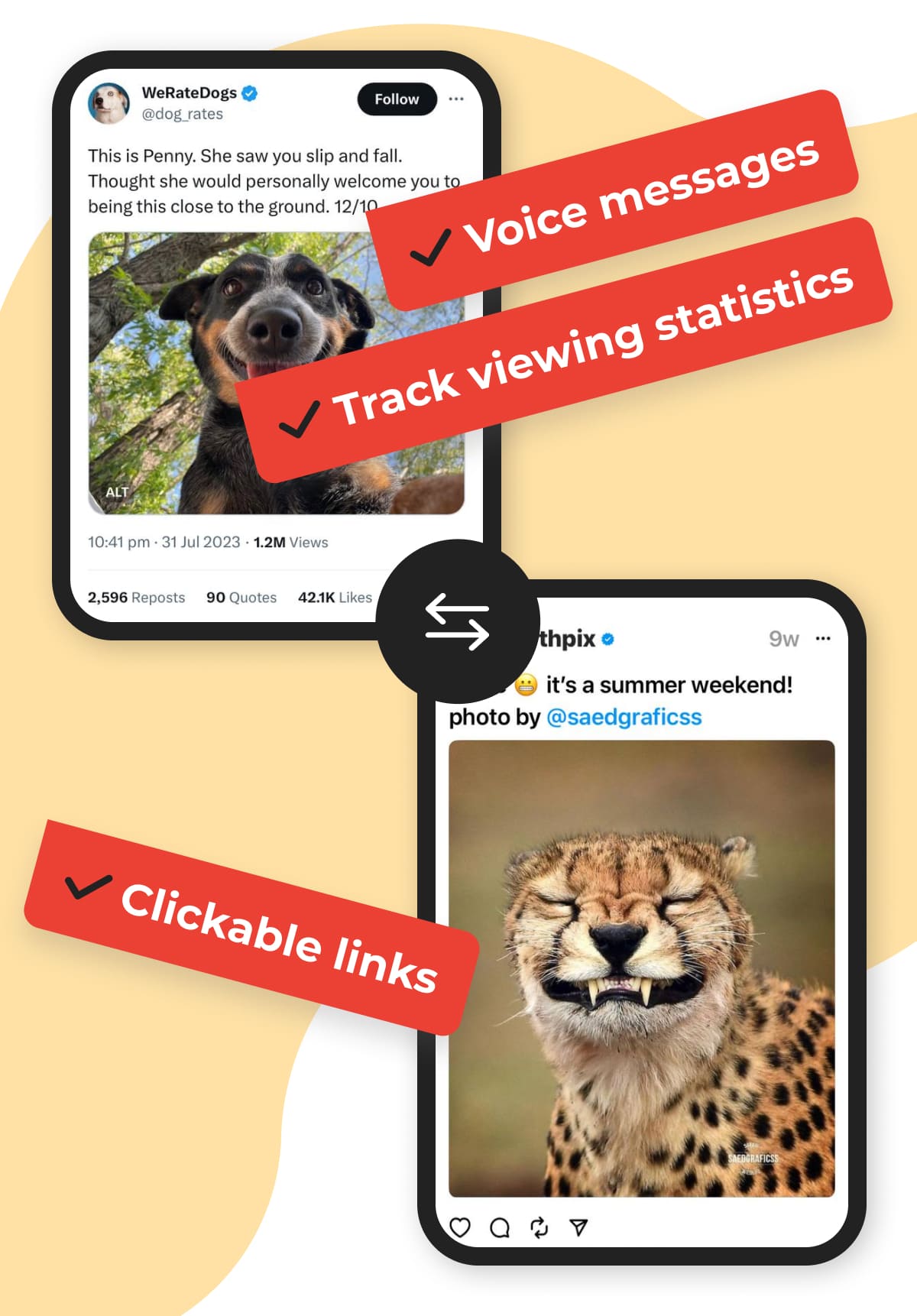Twitter and Threads features