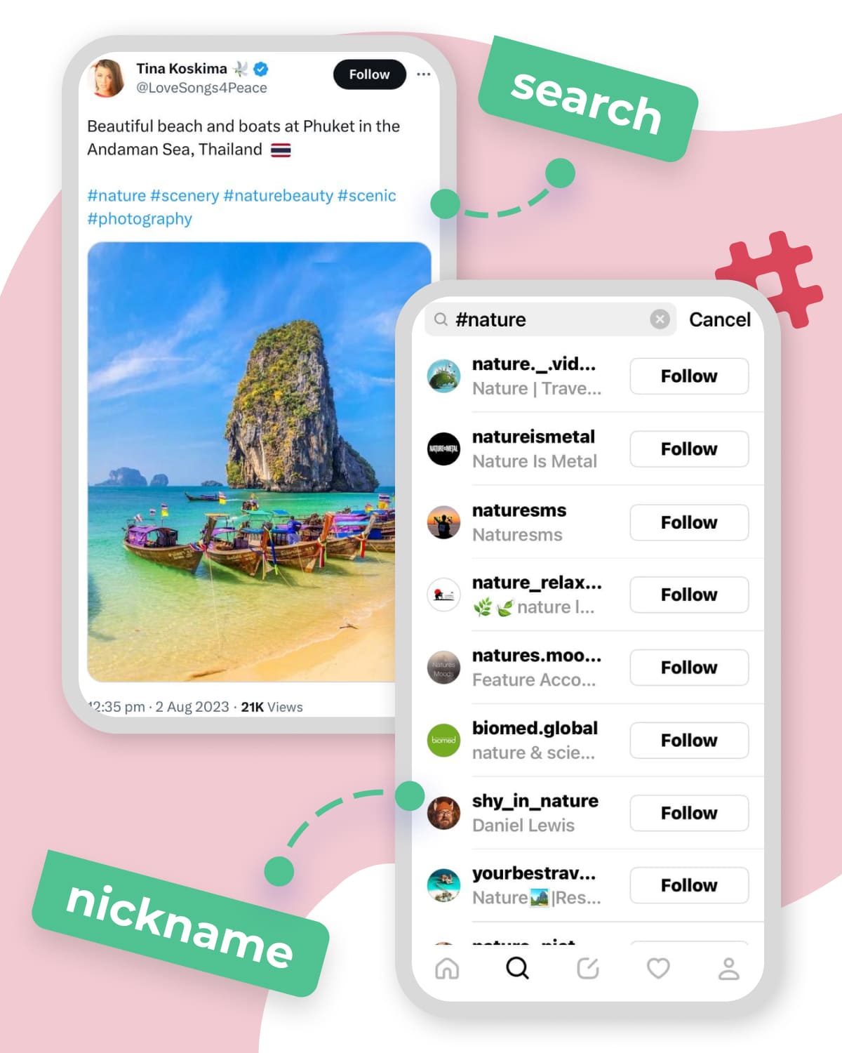 Twitter search hashtags
