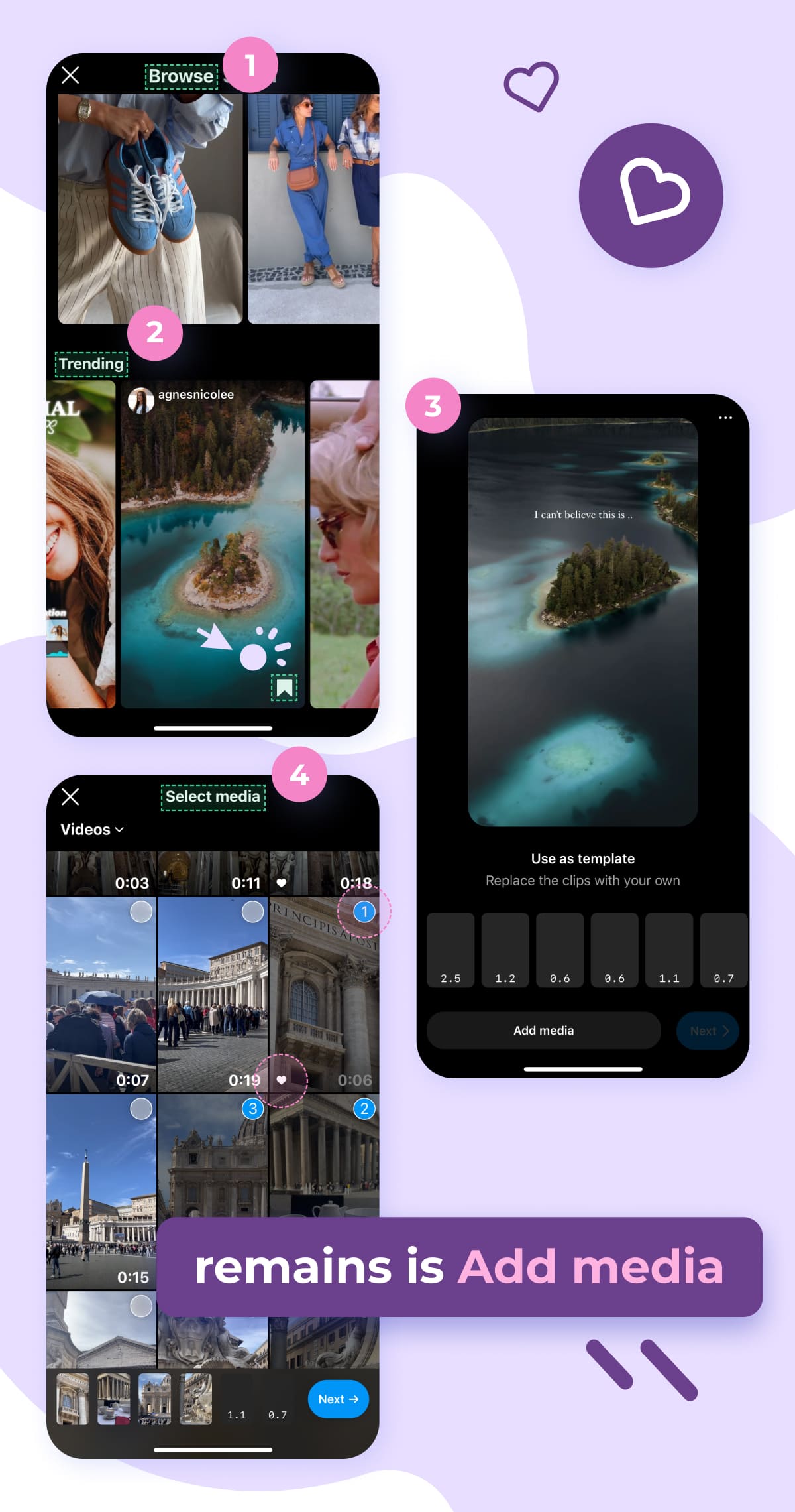 add media for reels