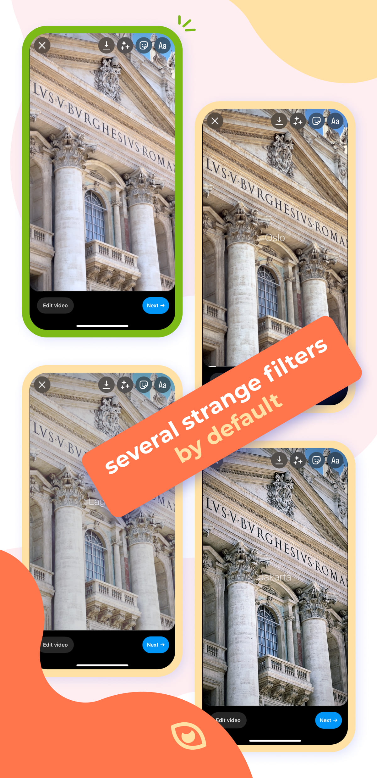 strange default ig filters