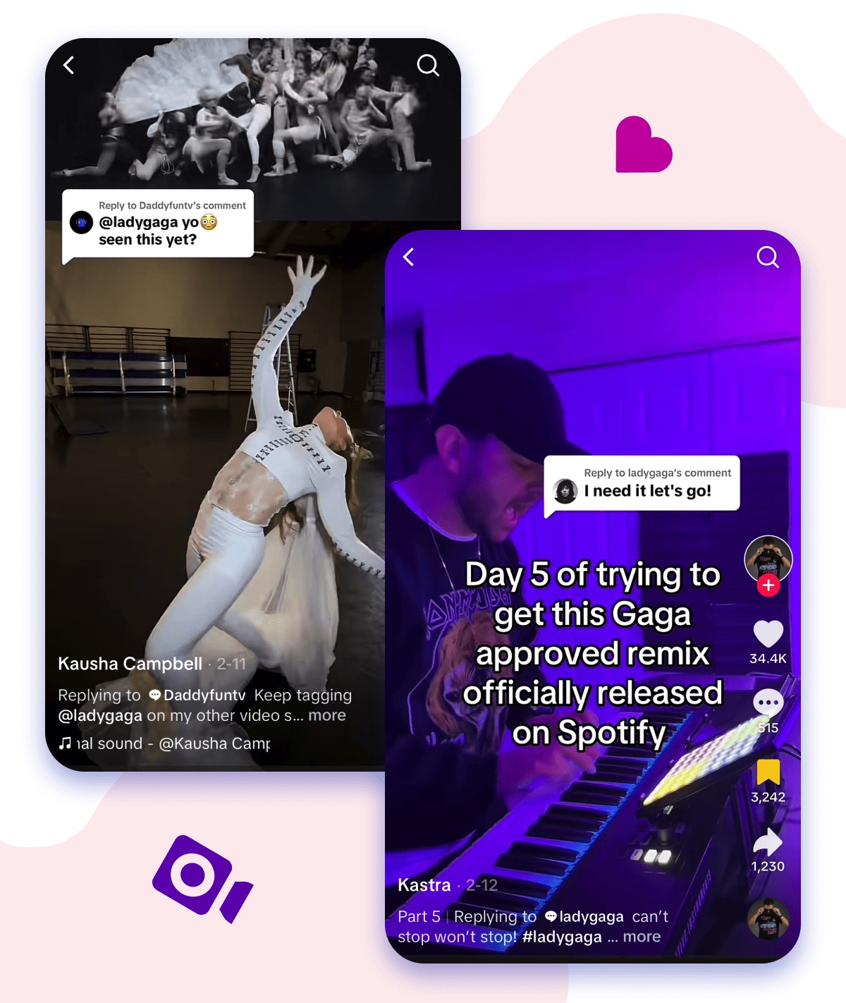 Lady Gaga supporting fans example