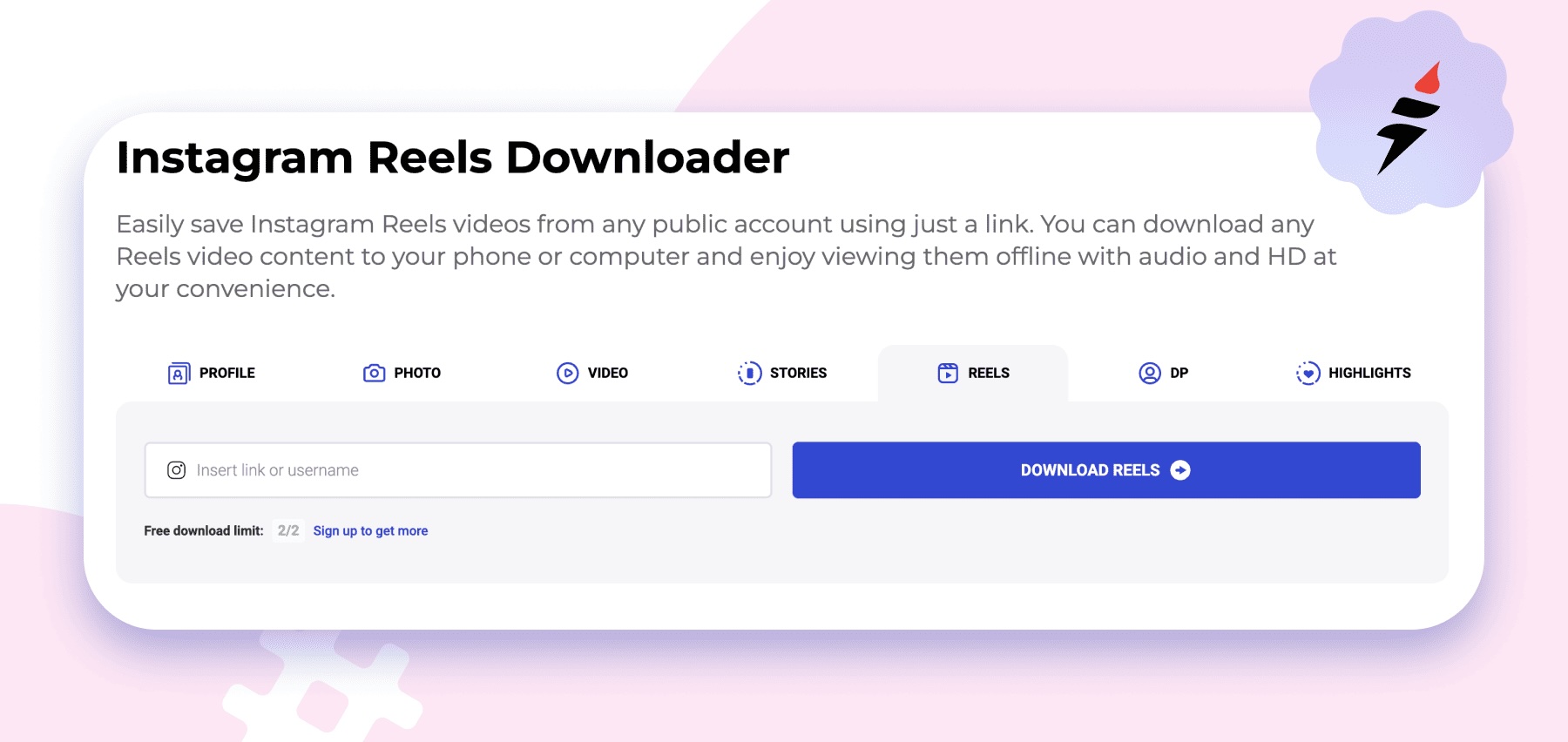 Instagram Reels downloader by Inflact