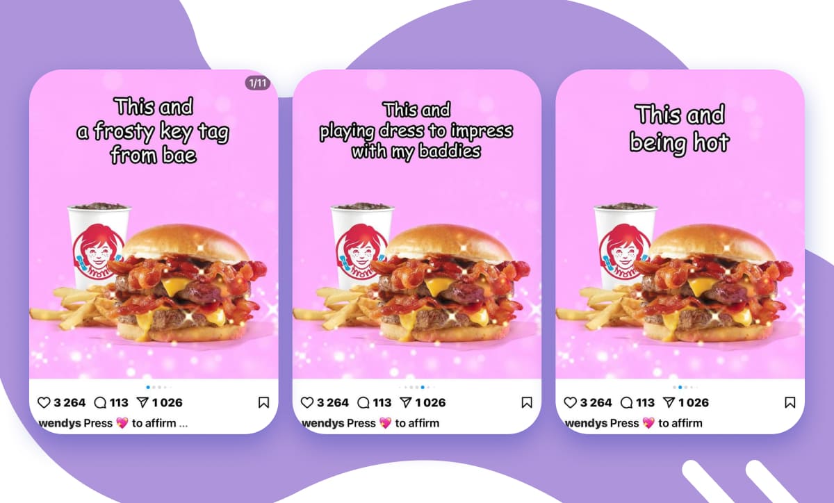 wendys IG carousel