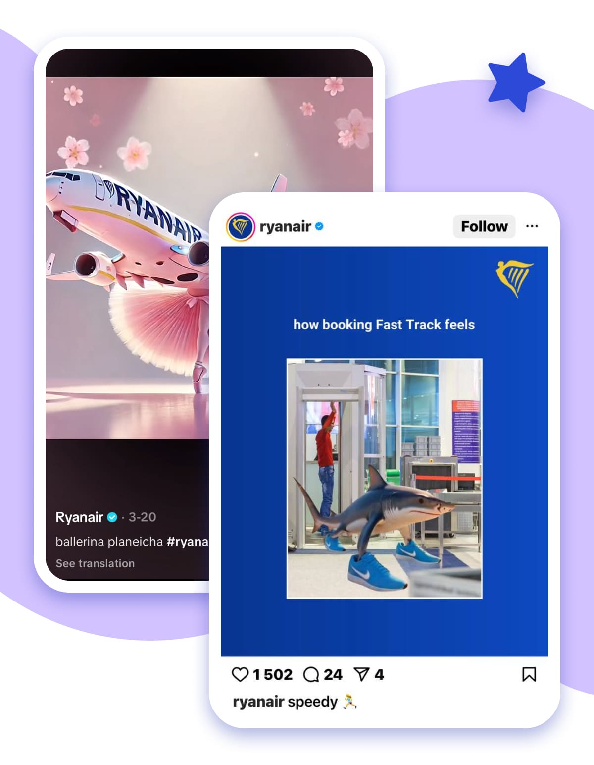 Ryanair Italian memes-inspired social media posts