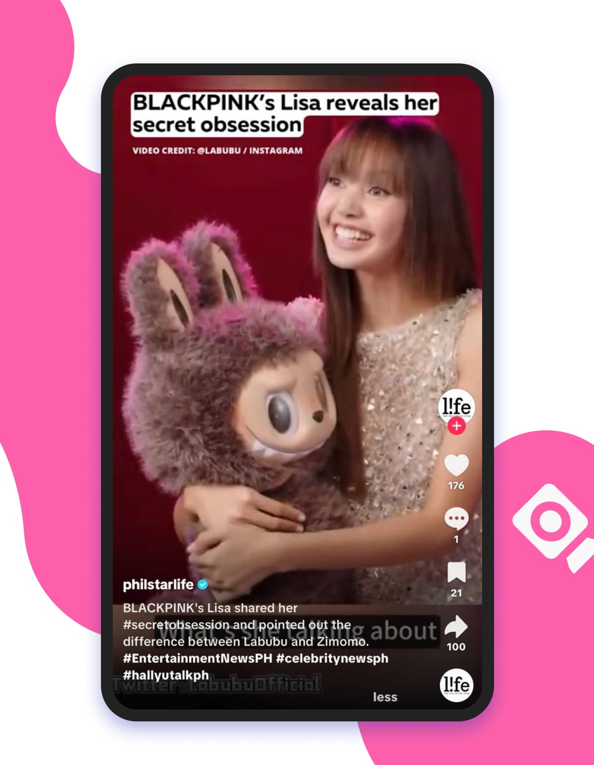 Blackpink’s Lisa with Labubu in a TikTok post