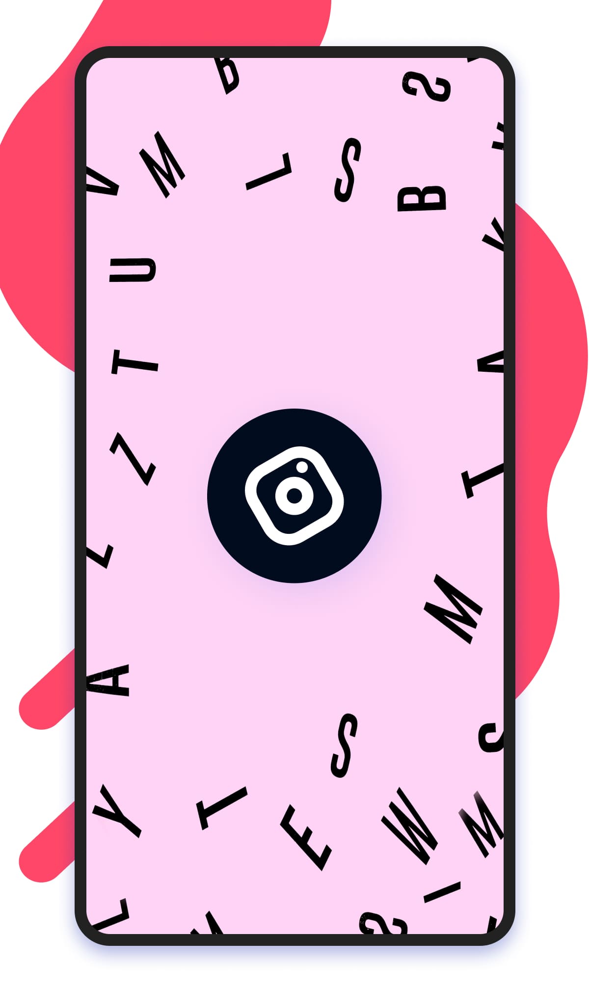 a mobile screen with the Instagram logo