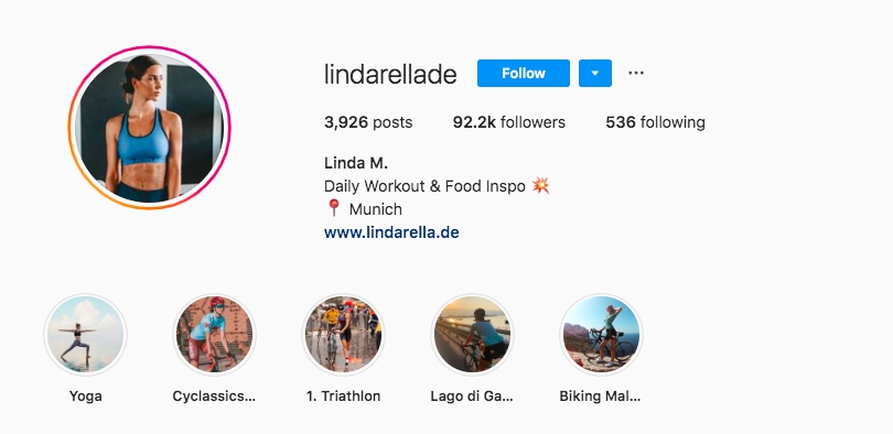 Fitness model Instagram bio