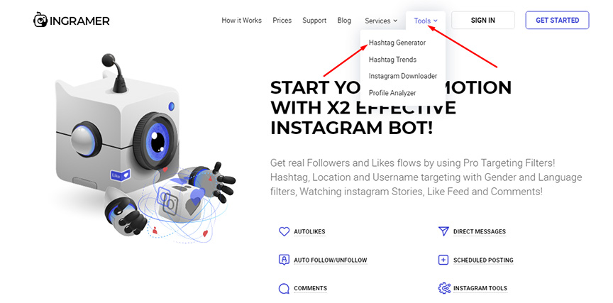 Hashtag generator screenshot