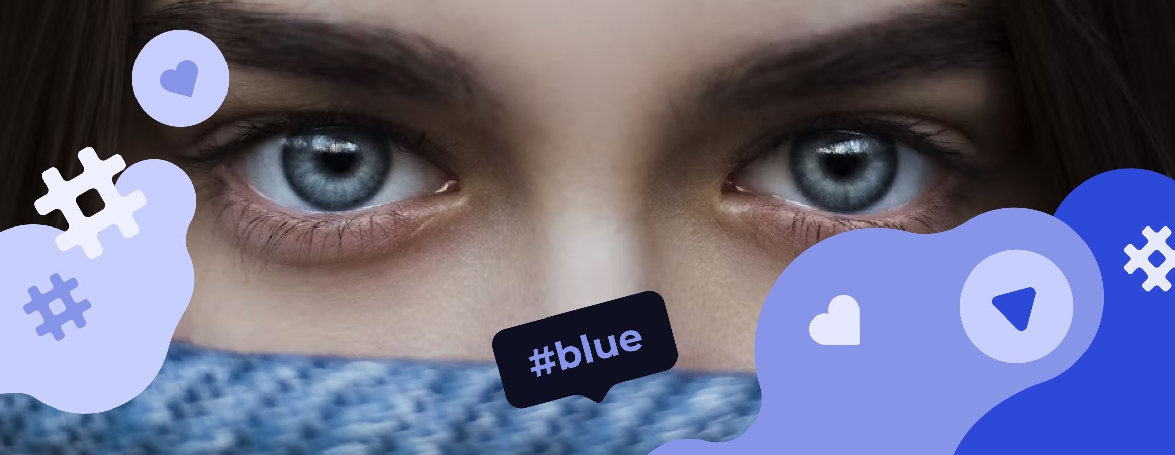 Blue hashtags