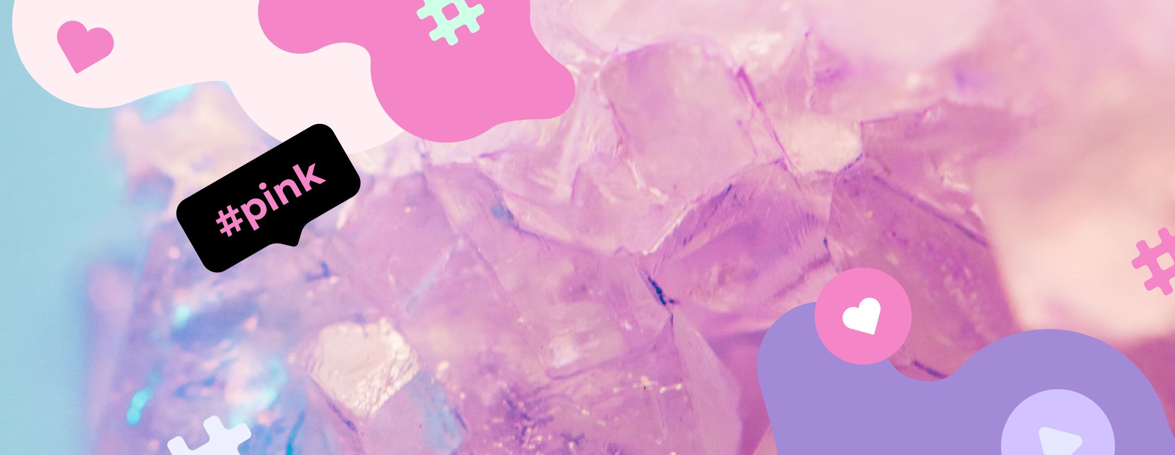 Pink hashtags