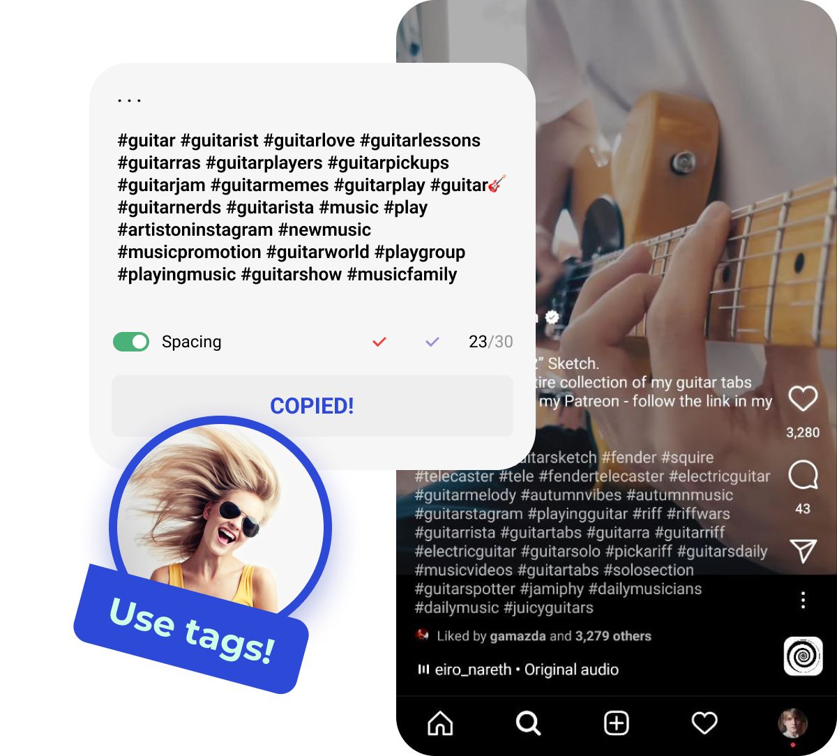 Hashtags in Instagram Reels