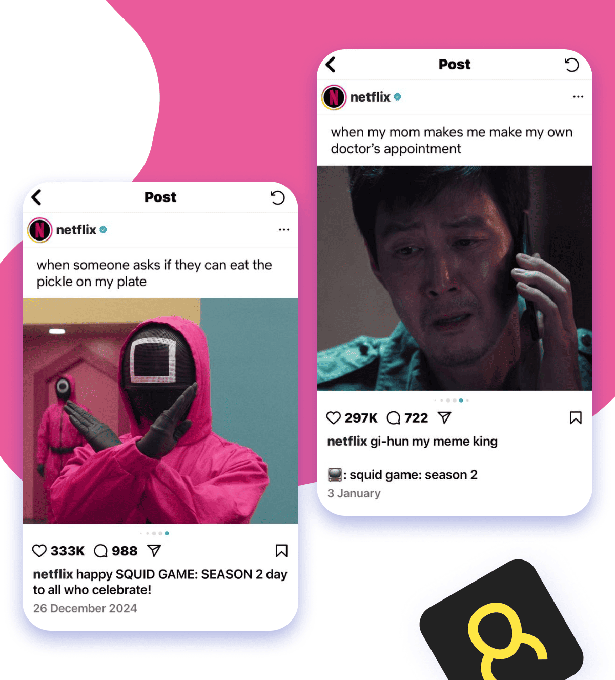 funny notes to IG posts