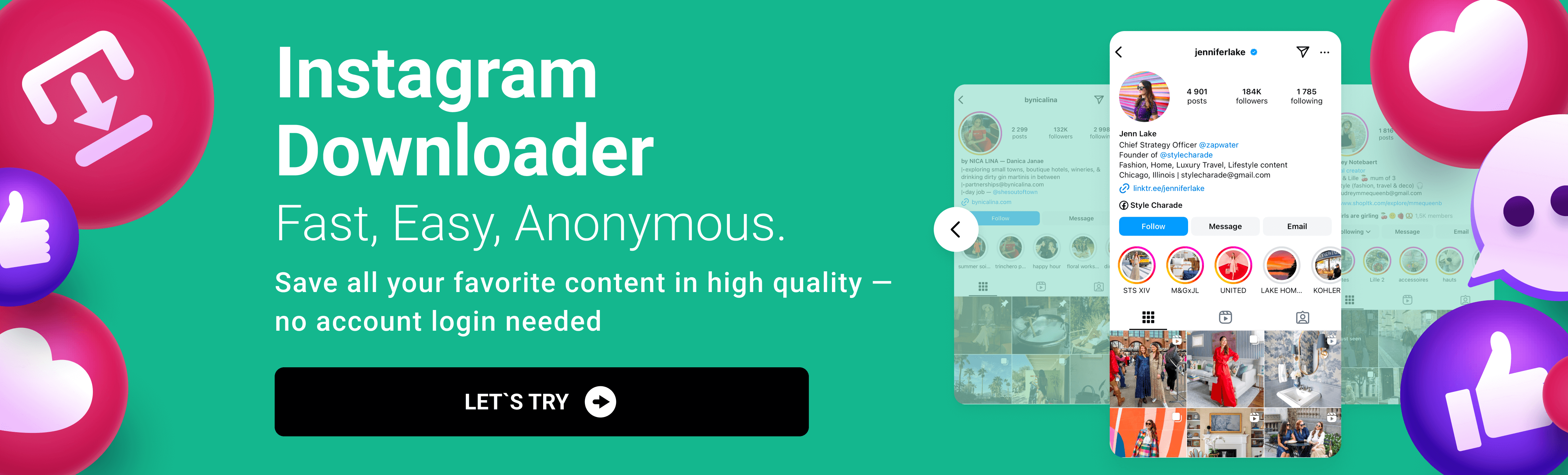 Instagram downloader banner
